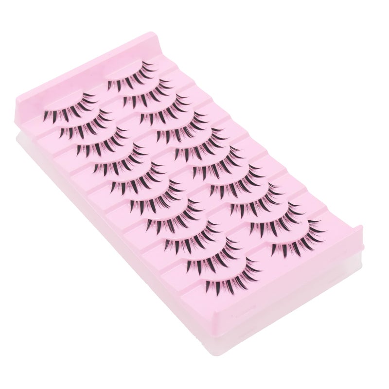 AUGENLI 10 Pairs Manga Lashes Anime Cosplay Lashes Janpanese Style 16mm Spiky Lashes Extensions Manhua Natural Makeup Look Doll Eye Lashes Daily & Party by AUGENLI (LK02) - Image 5