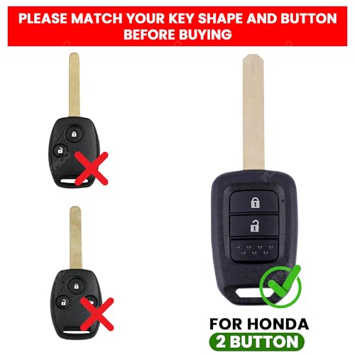 Coll of Fest Metal Silicon Car Key Cover Compatible with Honda City, I-VTEC, I-VTEC, Amaze, WRV, CRV, Jazz Etc 2 Button Smart Key Special Feature Visible in Low-Light Condition,Black - Image 2