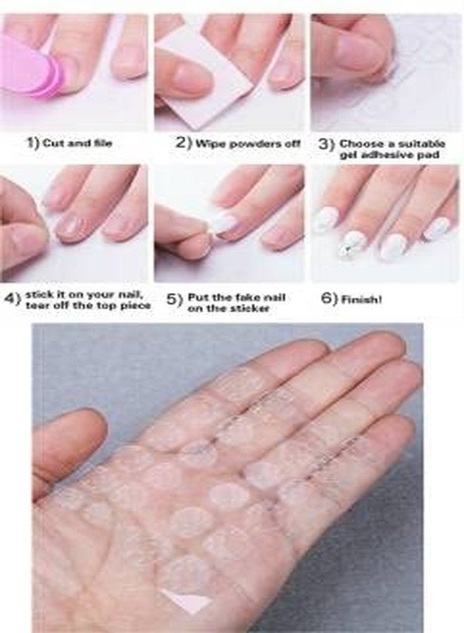 AIYI V-Shaped Coffin Nails White French False Fake Nails With Nail Glue Stickers Natural (Pack Of 24) - Image 2
