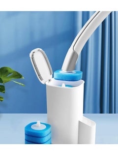 JOGAMS Disposable Toilet Brush with Stand and 8 Replacement Sponge Heads  - Image 1