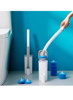 JOGAMS Disposable Toilet Brush with Stand and 8 Replacement Sponge Heads  - Image 2