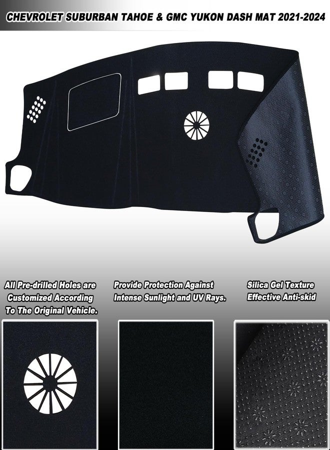 KEEGTBOX Dash Mat Cover Interior Dashboard Protector pad Compatible with Chevrolet Suburban/Tahoe & GMC Yukon (Excluding Yukon Denali) 2021-2024 Dashboard Mat Cover Pad Carpet Protector - Image 3