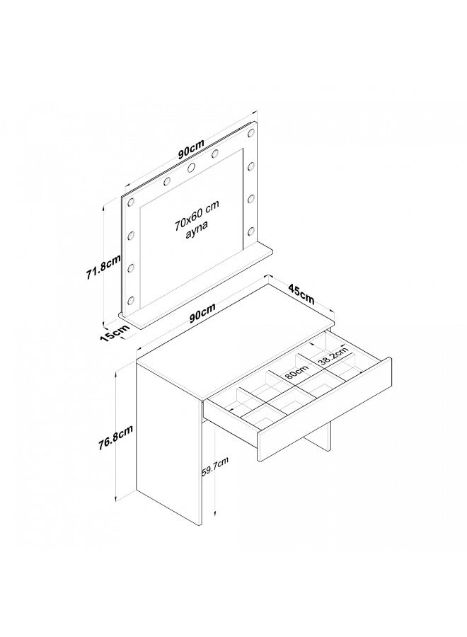 هوم كانافاس تصميم مرآة الزينة المدمجة LED من هوم كانفاس جلو ستيج - Image 4