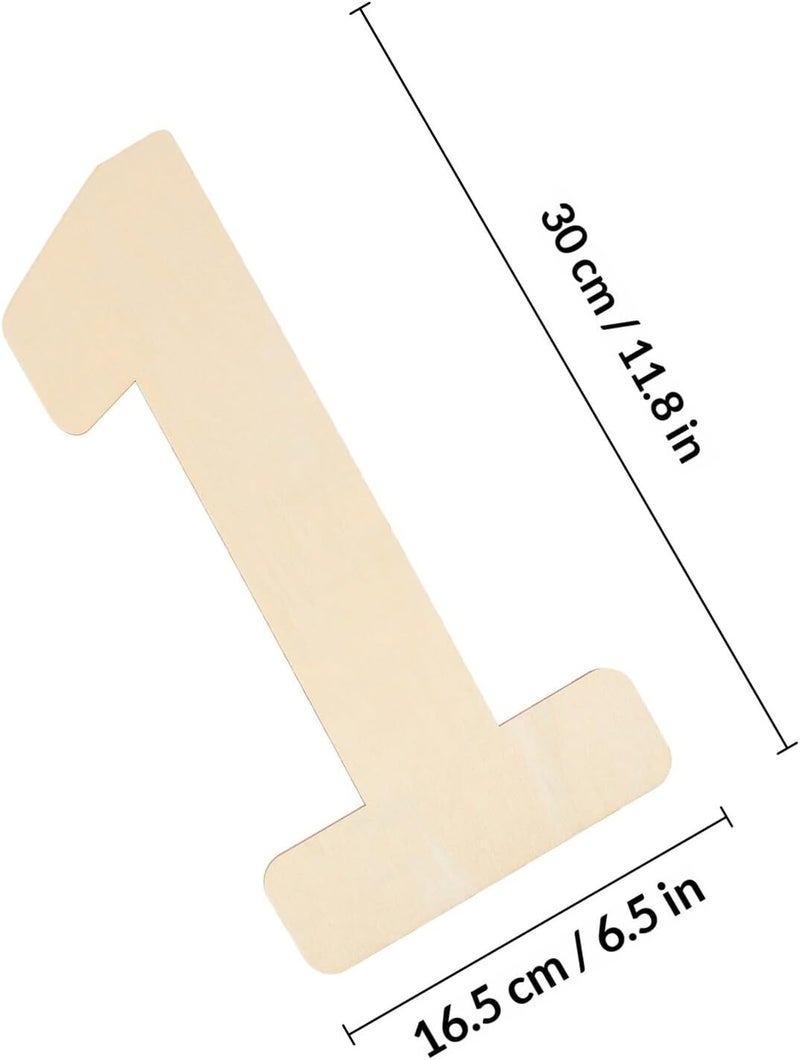 Temp resistant SEWACC Unfinished Wood Number Signs Large Blank Wooden Home Decor Party Hanging Signs for DIY Wedding Wall Decorations 2pcs Natural Wood Color Cleaner resistant - Image 2