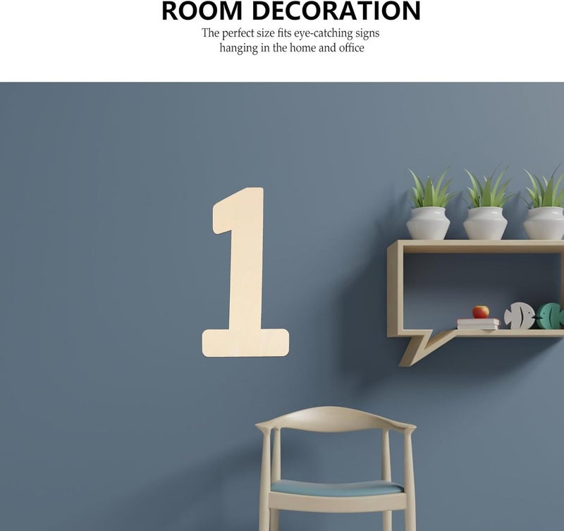 Temp resistant SEWACC Unfinished Wood Number Signs Large Blank Wooden Home Decor Party Hanging Signs for DIY Wedding Wall Decorations 2pcs Natural Wood Color Cleaner resistant - Image 5