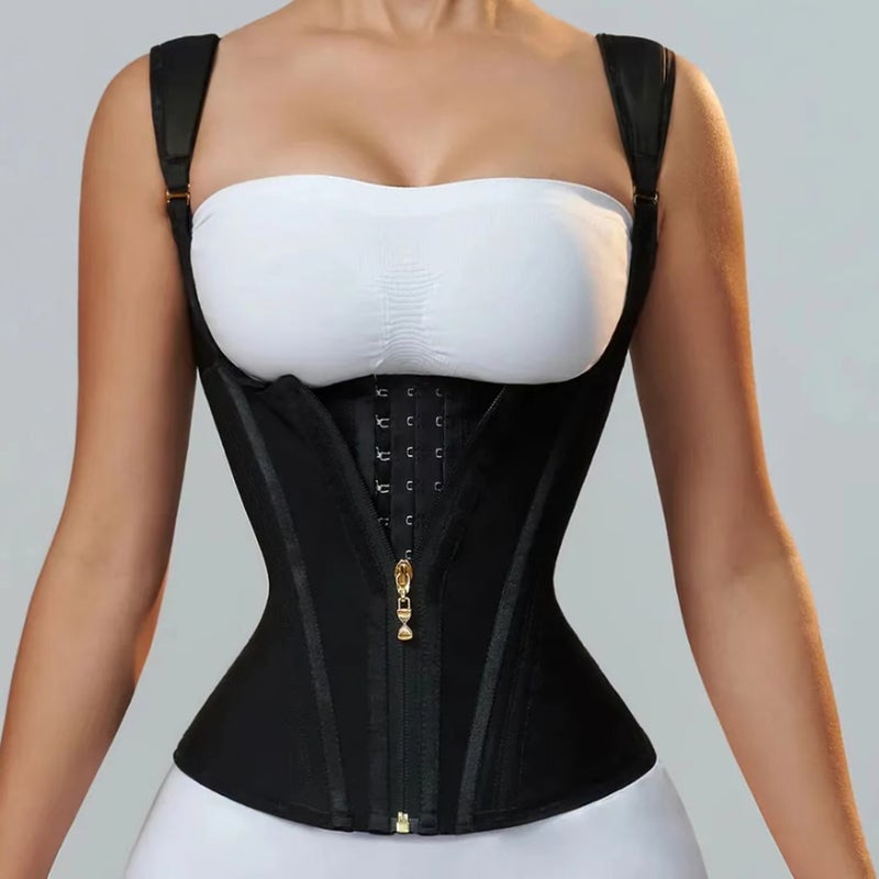 New Explosive Chest Shaping Top Vest Belly Tinting Zipper Belt Slim-Fit Latex Waist Seal - Image 3