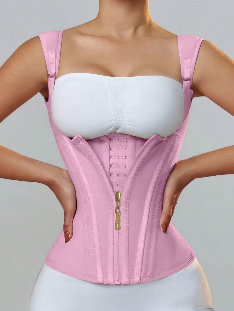 New Explosive Chest Shaping Top Vest Belly Tinting Zipper Belt Slim-Fit Latex Waist Seal - Image 1