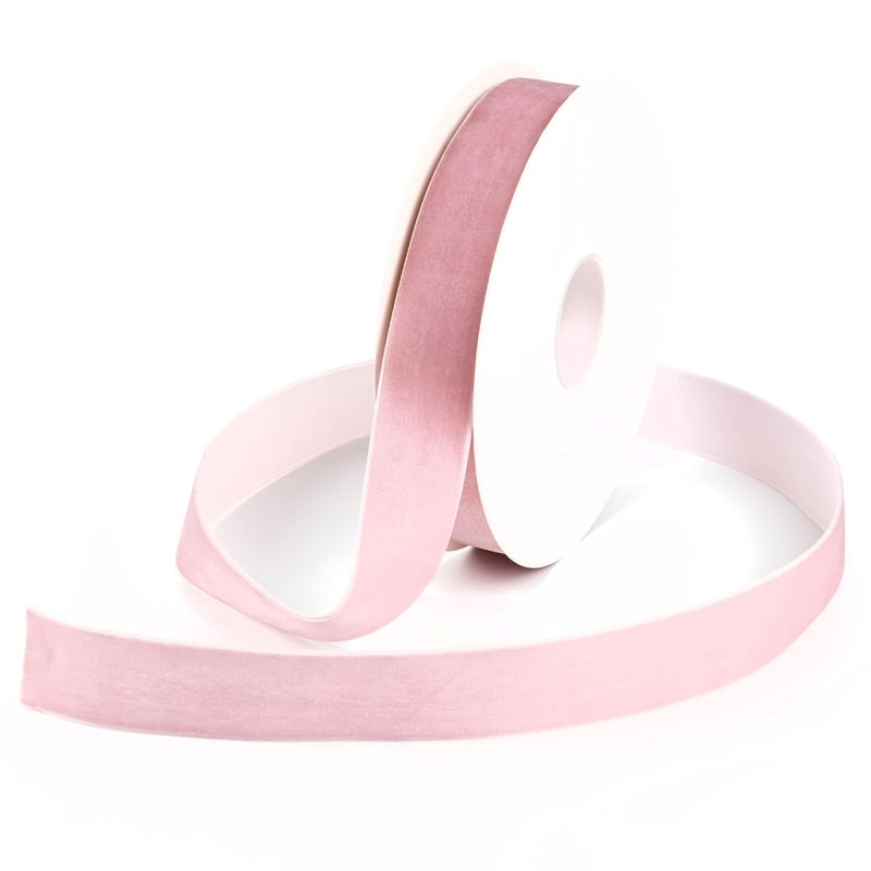 DINDOSAL Dusty Rose Velvet Ribbon 1 Inch Single Face Velvet Christmas Ribbon for Tree Decoration Gift Wrapping Hair Bows Choker Wedding Decorations Cafts Bouquet  10 Yards