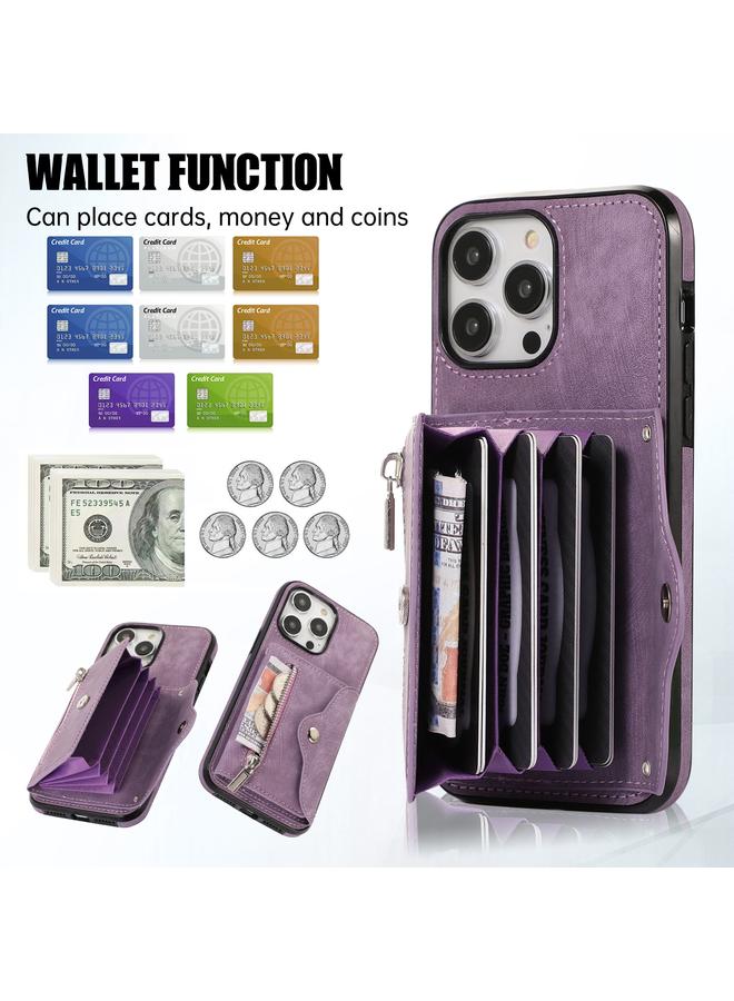 S-TOP Case For iPhone 11 Zipper RFID Card Slot Phone Case with Short Lanyard - Image 5