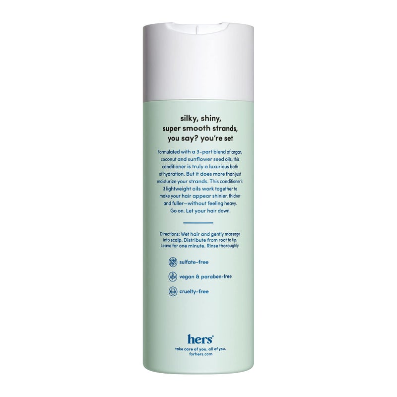 HIMS & HERS hers triple threat hydrating conditioner for damaged hair, leaves hair looking shiny and strong, color sage formula with an amino acid blend, argan, coconut, sunflower seed oil, 2 pack, 6.4oz - Image 2