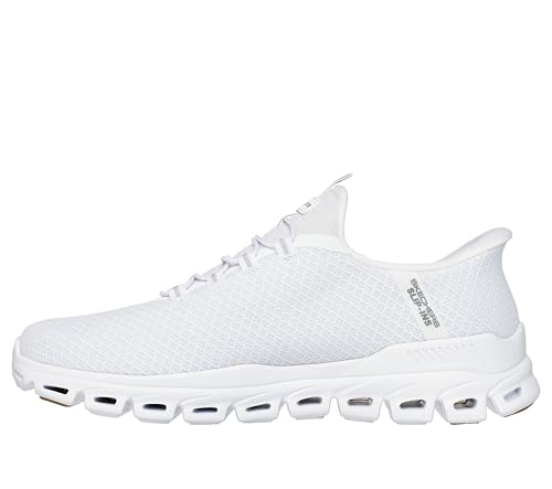 SKECHERS حذاء سكيشرز للرجال Glide-Step Noxus بدون استخدام اليدين، أبيض، 8 - Image 3