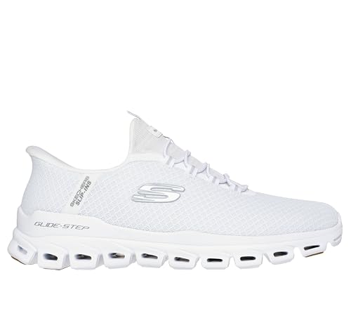 SKECHERS حذاء سكيشرز للرجال Glide-Step Noxus بدون استخدام اليدين، أبيض، 8 - Image 2