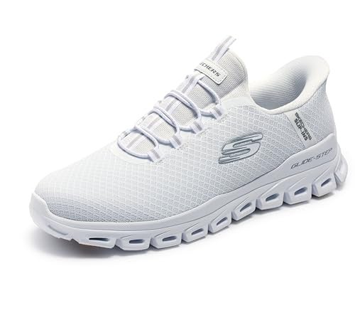 SKECHERS حذاء سكيشرز للرجال Glide-Step Noxus بدون استخدام اليدين، أبيض، 8 - Image 4