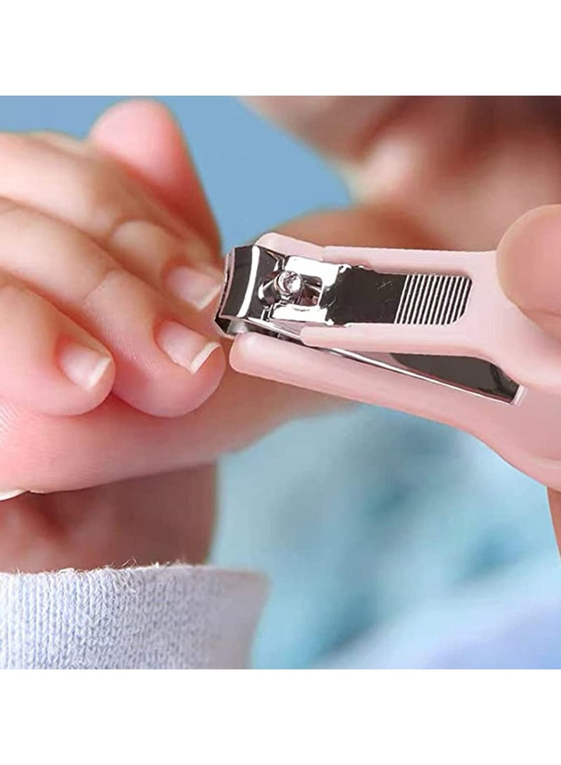 SYOSI Baby Nail Kit，4-in-1 Baby Nail Care Set，Baby Manicure Kit and Pedicure kit，Baby Nail Clippers, Scissor, Baby Nail File & Tweezer for Baby Boy and Baby Girl,Baby Grooming Kit (Pink) - Image 4