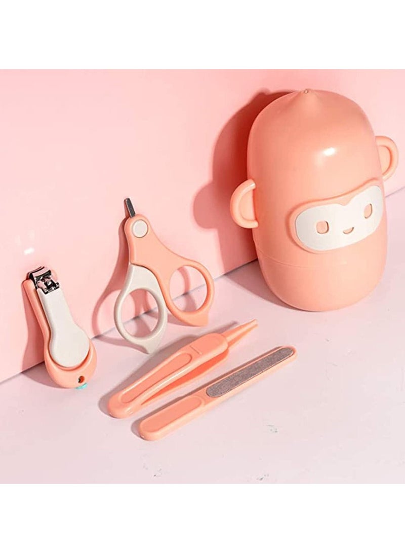 SYOSI Baby Nail Kit，4-in-1 Baby Nail Care Set，Baby Manicure Kit and Pedicure kit，Baby Nail Clippers, Scissor, Baby Nail File & Tweezer for Baby Boy and Baby Girl,Baby Grooming Kit (Pink) - Image 1