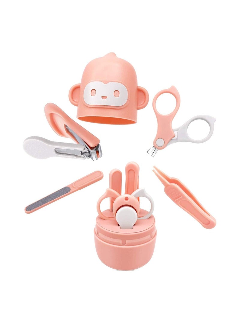 SYOSI Baby Nail Kit，4-in-1 Baby Nail Care Set，Baby Manicure Kit and Pedicure kit，Baby Nail Clippers, Scissor, Baby Nail File & Tweezer for Baby Boy and Baby Girl,Baby Grooming Kit (Pink) - Image 2
