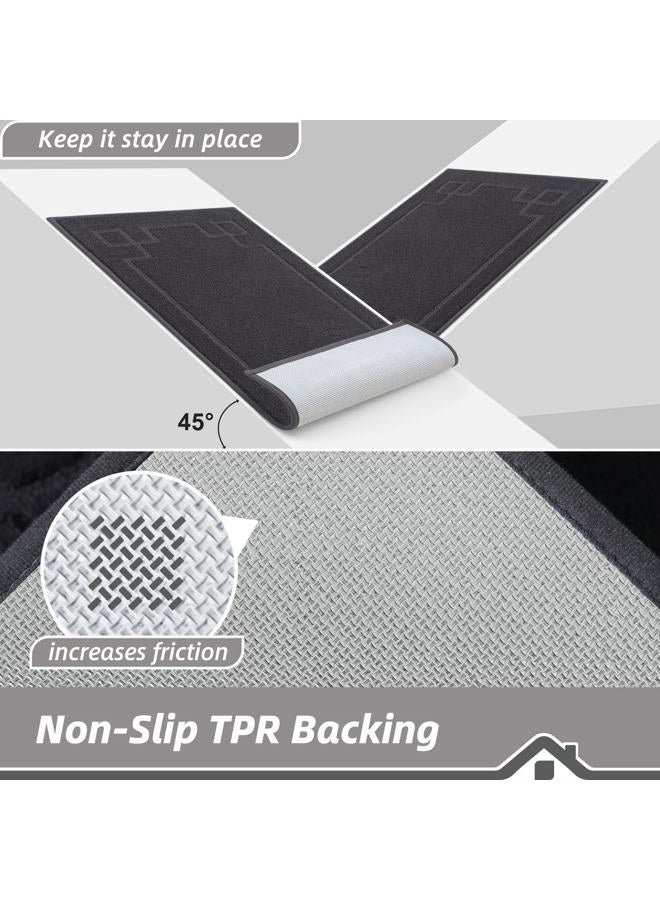 BEQHAUSE Door Mat 32" x 48", Non-Slip Door Mats Indoor Entryway Rugs Washable Low-Profile Absorbent and Stain Resist Floor Mats, Dog Door Mat for Front Back Door, Muddy Wet Shoes & Paws, Dark Grey - Image 4