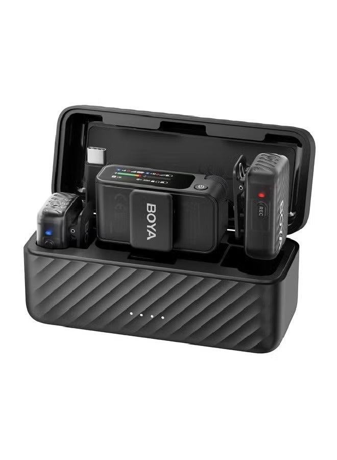 BOYA BOYAMIC 2 Wireless Microphones for Android/Camera/Tablets, AI Noise Cancellation, 32-bit Float 8GB Internal Recording, AMOLED Touchscreen, 984ft 54h Battery with Charging Case (Built-in Mic Only) - Image 1