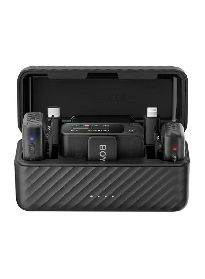 BOYA BOYAMIC 2 Wireless Microphones for Android/Camera/Tablets, AI Noise Cancellation, 32-bit Float 8GB Internal Recording, AMOLED Touchscreen, 984ft 54h Battery with Charging Case (Built-in Mic Only) - Image 3
