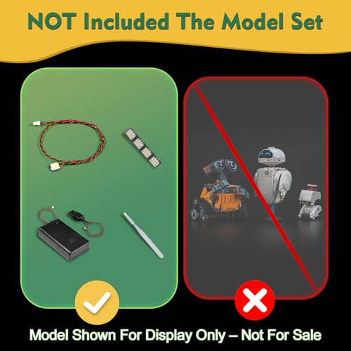 LocoLee Light kit Compatible with Lego 43279 WallE and EVE  No Model Only Light LED Lighting Accessories Compatible with Lego Disney Pixar Walle Not Include Model - Image 5