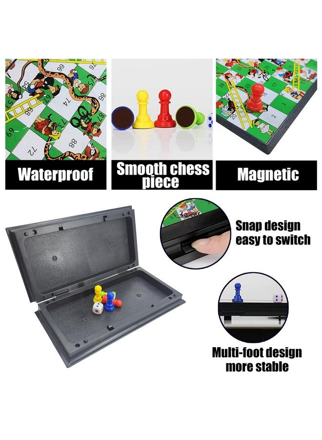 KIDAMI Magnetic Snakes and Ladders Board Game Set, Folding Portable Design and Light-Weight, Travel Game Set Gift for Kids and Adults - Image 3