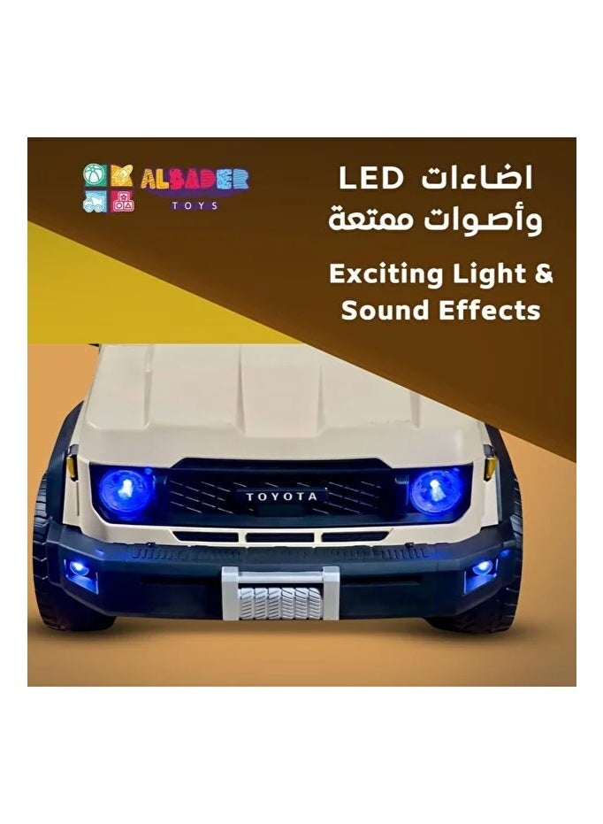 TOYOTA Electric Toyota Land Cruiser Pickup Ride-On Car for Kids | 12V Battery | 4 Motors | Dual Seats | LED Lights | Bluetooth | Remote Control - Image 2