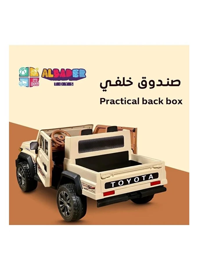 TOYOTA Electric Toyota Land Cruiser Pickup Ride-On Car for Kids | 12V Battery | 4 Motors | Dual Seats | LED Lights | Bluetooth | Remote Control - Image 3