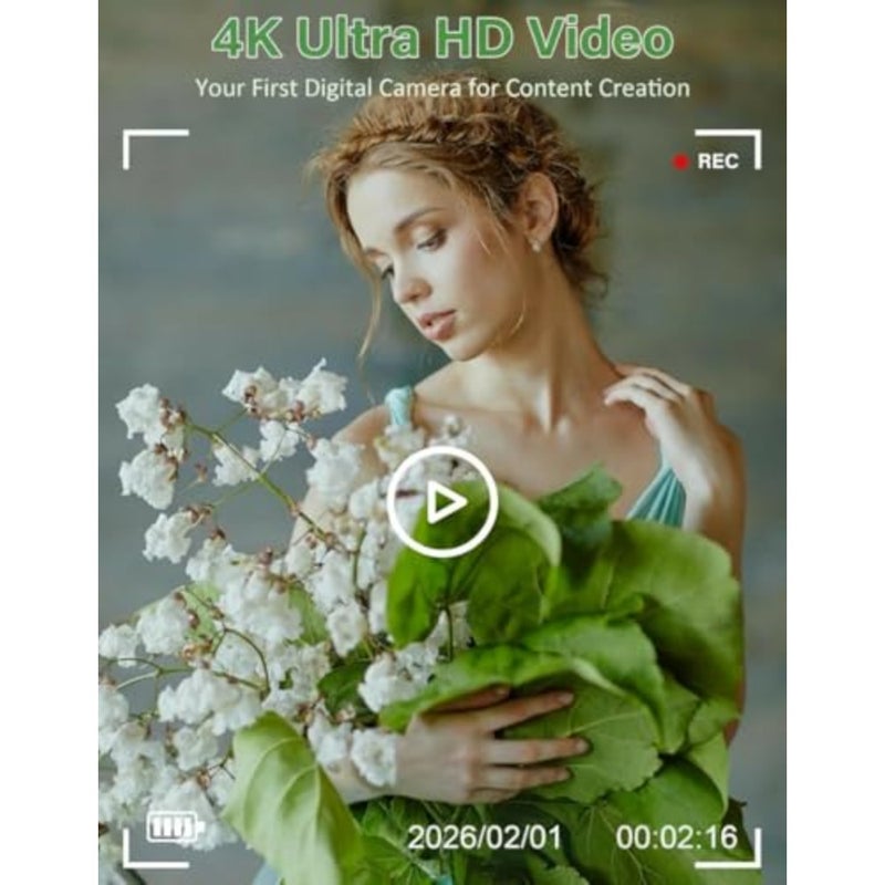 كاميرا رقمية بدقة 4K، كاميرات رقمية، كاميرا كلاسيكية، كاميرا فيديو مدمجة قديمة بدقة 64 ميجابكسل، كاميرا تسجيل فيديو واي فاي لليوتيوب، 3 شاشات قابلة للطي، تكبير 18X، مقاومة للاهتزاز - Image 3