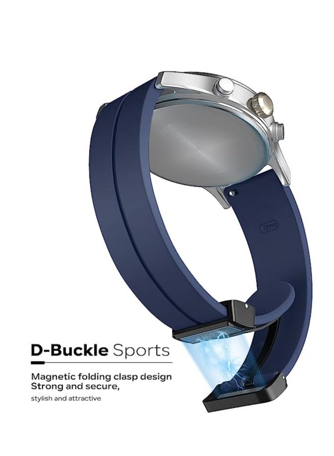 20mm Silicone Strap With Magnetic Folding Buckle  For Oraimo Watch 2 Pro OSW-32- Smart Watch Blue