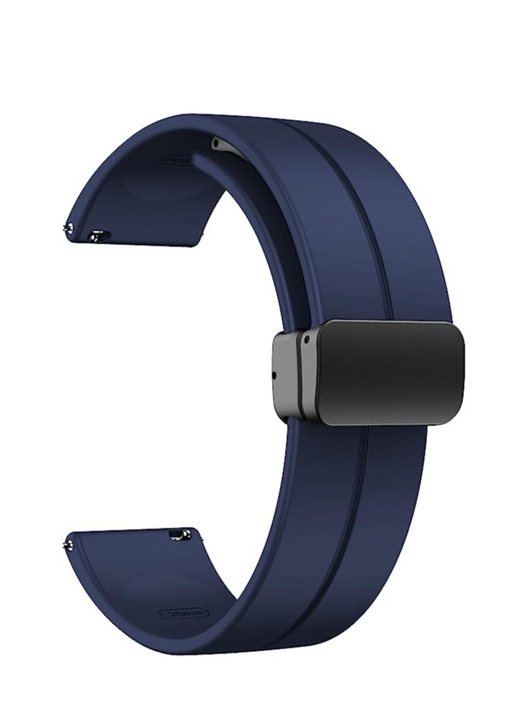 20mm Silicone Strap With Magnetic Folding Buckle  For Oraimo Watch 2 Pro OSW-32- Smart Watch Blue