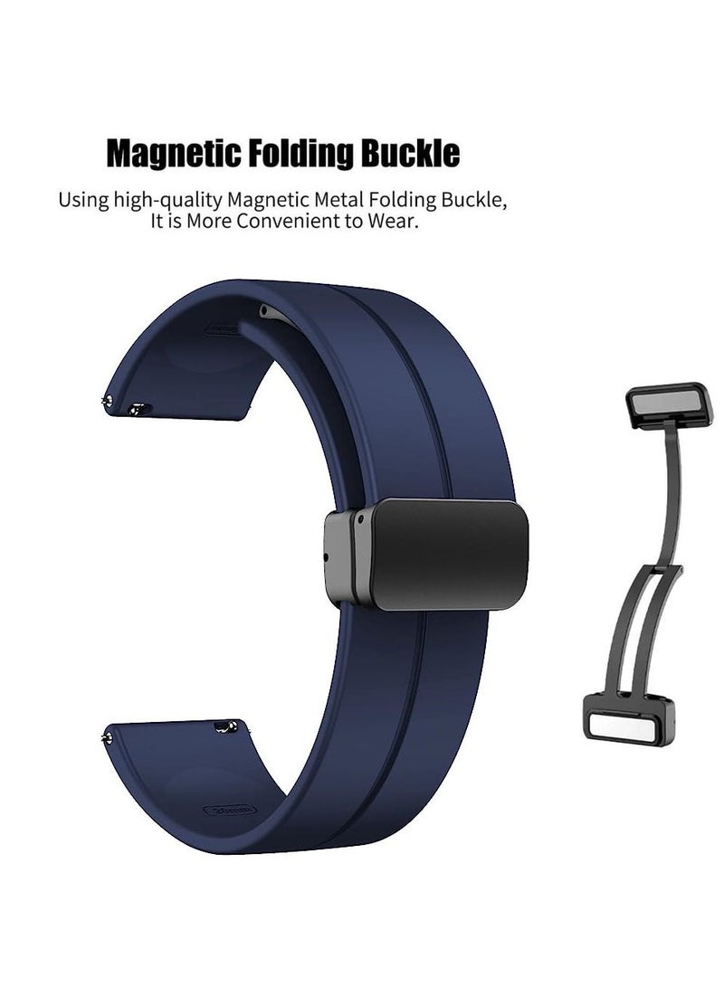 20mm Silicone Strap With Magnetic Folding Buckle  For Oraimo Watch 2 Pro OSW-32- Smart Watch Blue