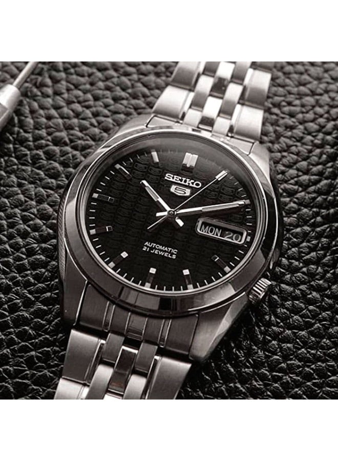 Seiko سايكو 5 SNK361K1 – ساعة أوتوماتيكية من الفولاذ المقاوم للصدأ للرجال – قرص أسود – 37 مم - Image 3