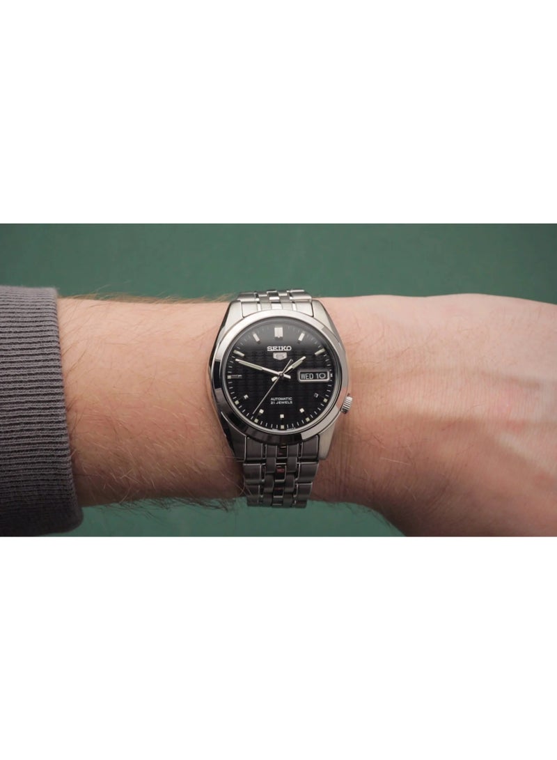 Seiko سايكو 5 SNK361K1 – ساعة أوتوماتيكية من الفولاذ المقاوم للصدأ للرجال – قرص أسود – 37 مم - Image 2