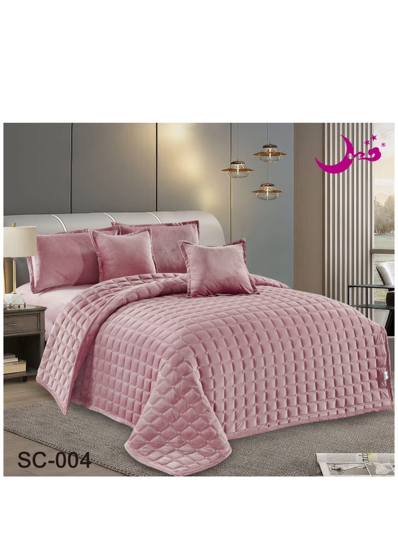 مون طقم لحاف سرير نفرين مخمل ناعم 6 قطع مقاس 230x250 ملمس فخم ودفء مريح - Image 2