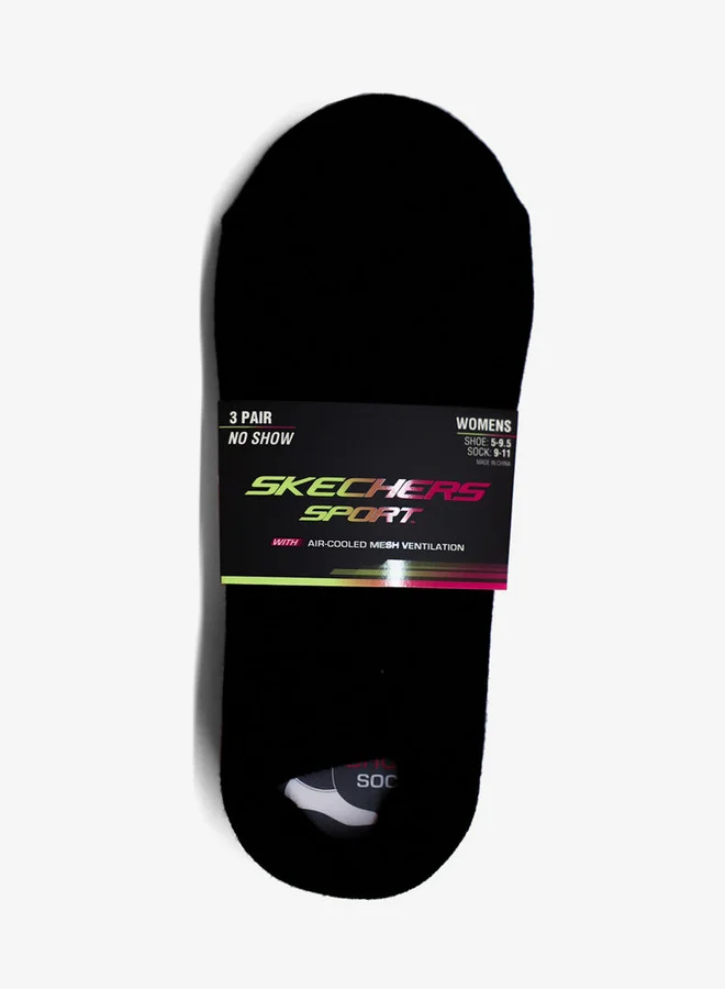 SKECHERS Women's Non-Terry Invisible Sports Socks - S115750-001