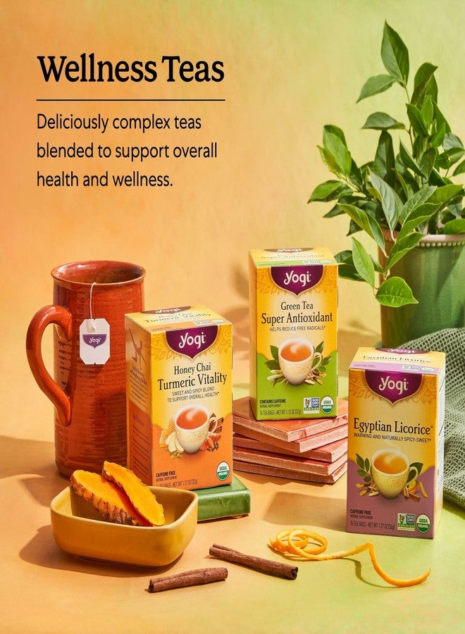 Yogi Tea DeTox and Wellness Variety Pack 4pk - 16 Bags per Pack (4 Pack) - Organic Herbal Cleansing Teas - Includes (2 Boxes Each) of Honey Chai Turmeric Vitality & DeTox - Caffeine-Free Teas - Image 5
