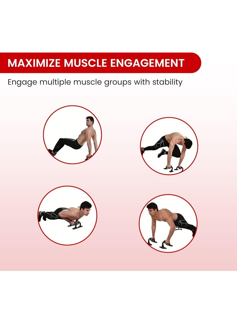 ENDLESS  EL1042 Push Up Stands With Foam Handle| Material : Steel, Plastic | For Upper Body Workouts with Comfortable Foam Grip and Non-Slip Bars and Less Wrist Strain - Image 5
