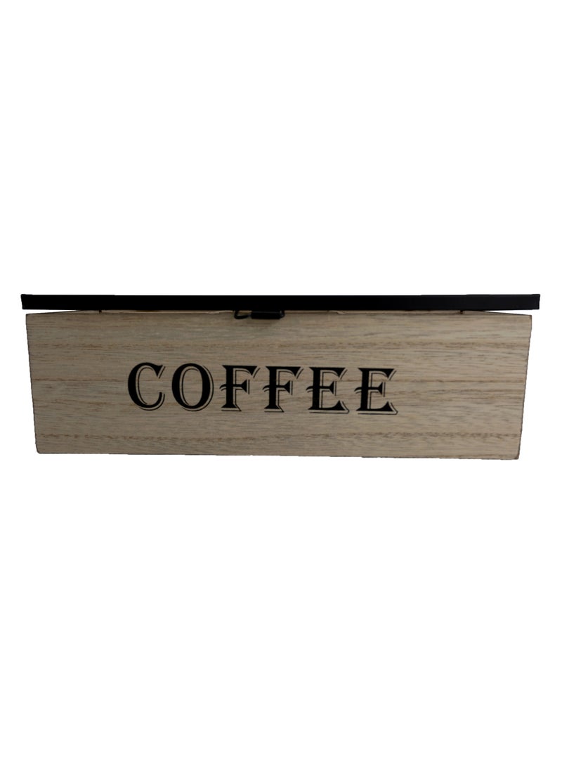 Wooden Tea Box with Lid/ Perfect for Tea Bag Storage/4 Compartments Wooden Tea Box with Hinged Glass Lid, Tea Organizer, Wooden Storage Coffee Tea Bag Organizer for Kitchen Cabinets  - Image 3