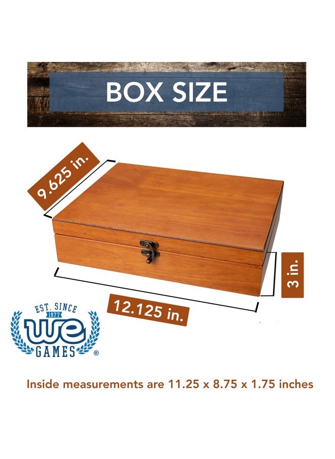 WE Games WE Games Old World Wooden Treasure Box with Brass Latch (Light Cherry Finish)  - Image 2