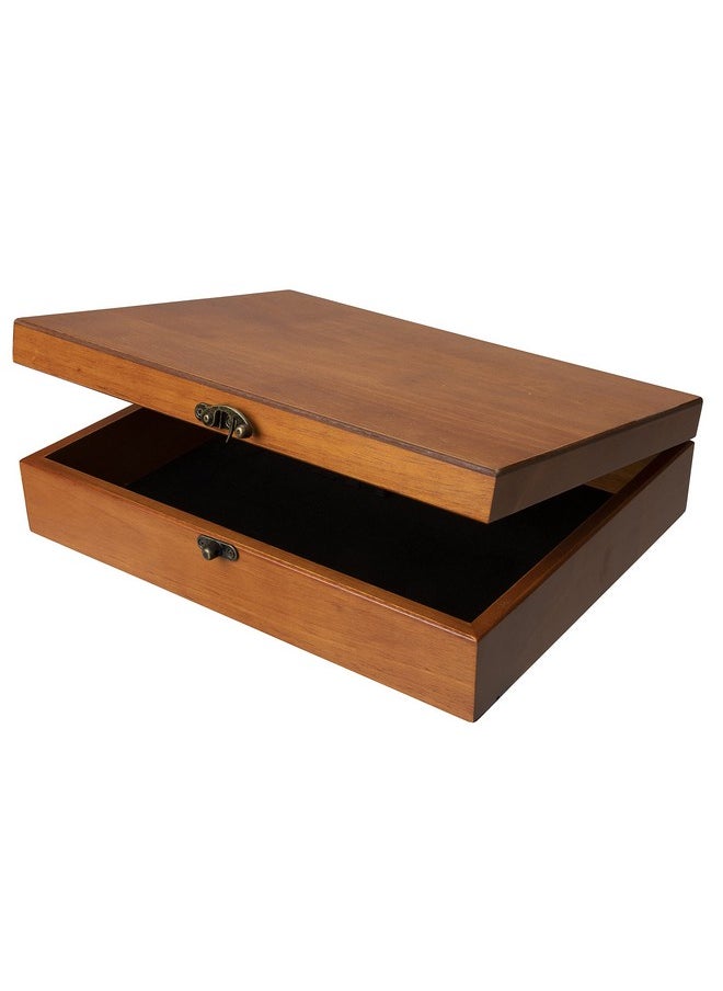 WE Games WE Games Old World Wooden Treasure Box with Brass Latch (Light Cherry Finish)  - Image 1
