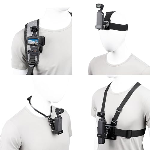 PellKing 4in1 DJI Osmo Pocket 3 Accessories Kit,Chest Mount Harness,Neck Holder,Head Strap,Backpack Strap Mount for DJI Osmo Pocket 3 Camera,with Expansion Adapter - Image 1