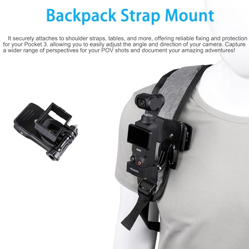 PellKing 4in1 DJI Osmo Pocket 3 Accessories Kit,Chest Mount Harness,Neck Holder,Head Strap,Backpack Strap Mount for DJI Osmo Pocket 3 Camera,with Expansion Adapter - Image 4