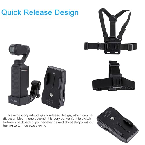 PellKing 4in1 DJI Osmo Pocket 3 Accessories Kit,Chest Mount Harness,Neck Holder,Head Strap,Backpack Strap Mount for DJI Osmo Pocket 3 Camera,with Expansion Adapter - Image 2