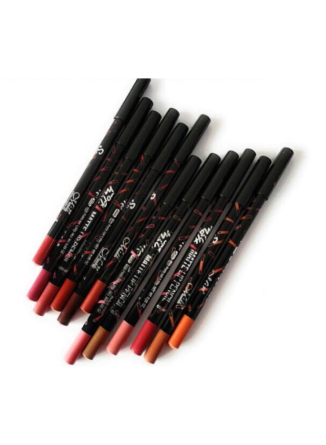 Menow 12pcs Soft Matte Multi-Purpose Lip Liner & Lipstick Pencil