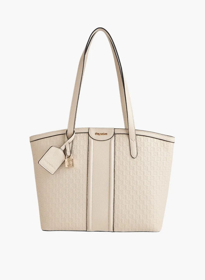 بابريكا Monogram Embossed Tote Bag with Zip Closure