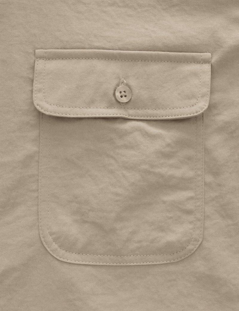 JOGAL Mens Button Down Short Sleeve Shirt Regular Fit Button Up Work Shirts with Two Pockets Light Khaki Large - Image 5