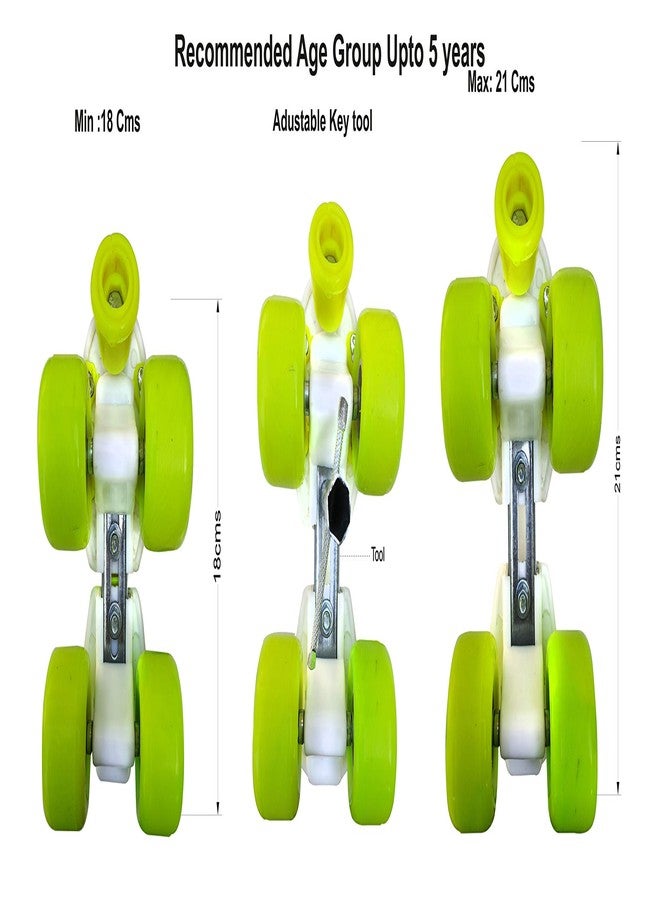 Jaspo Toddlers Baby Kids Junior Intact Adjustable Roller Skates Combo (Suitable for Age Group Up to 5 Years) (Derby Dolls Intact) (Yellow) - Image 5