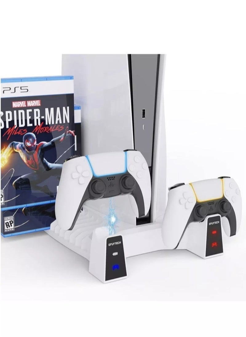 Sony Corporation EFUYTECH PS5 Multi-Function Charging Stand with Cooling Fan with Game Storage - Image 1
