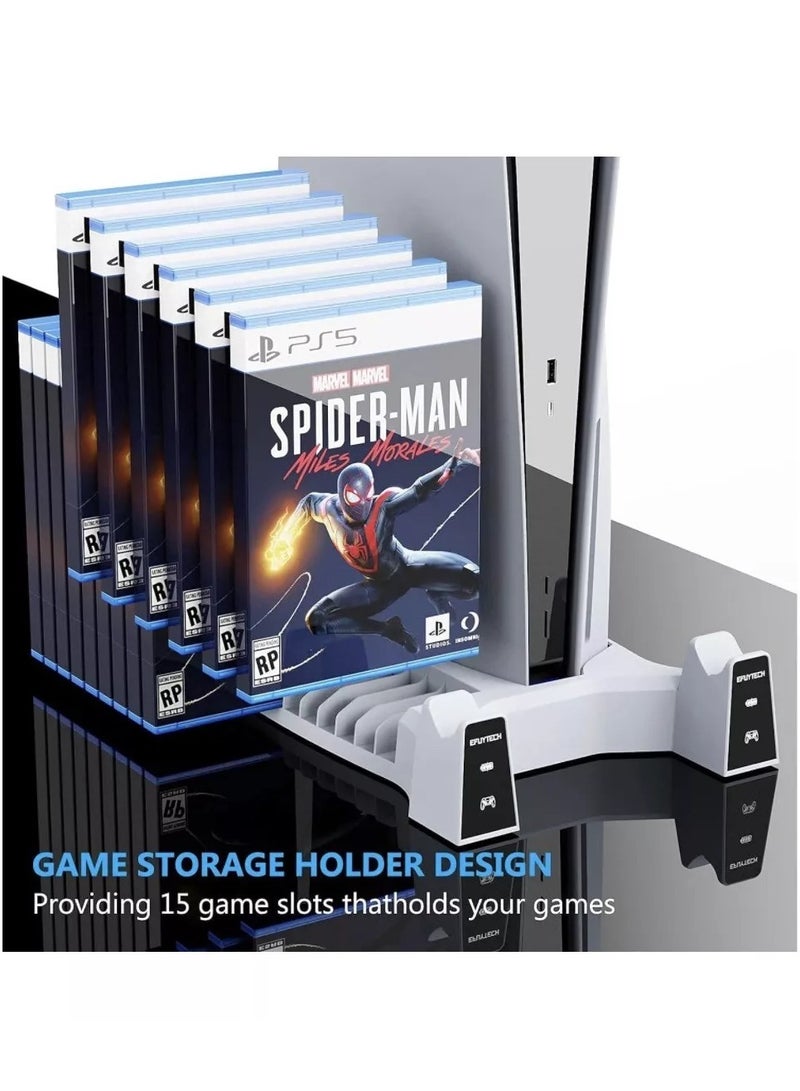 Sony Corporation EFUYTECH PS5 Multi-Function Charging Stand with Cooling Fan with Game Storage - Image 4