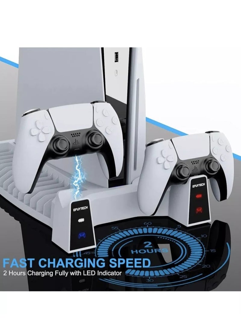 Sony Corporation EFUYTECH PS5 Multi-Function Charging Stand with Cooling Fan with Game Storage - Image 5